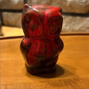 McMaster Craft Red and Black Owl Art Sculpture